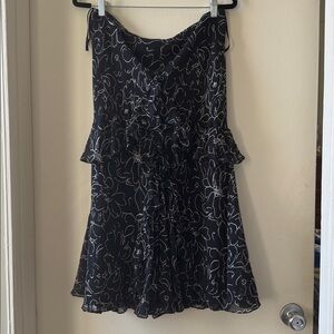Ralph Lauren Silk Ruffle Detail Skirt
